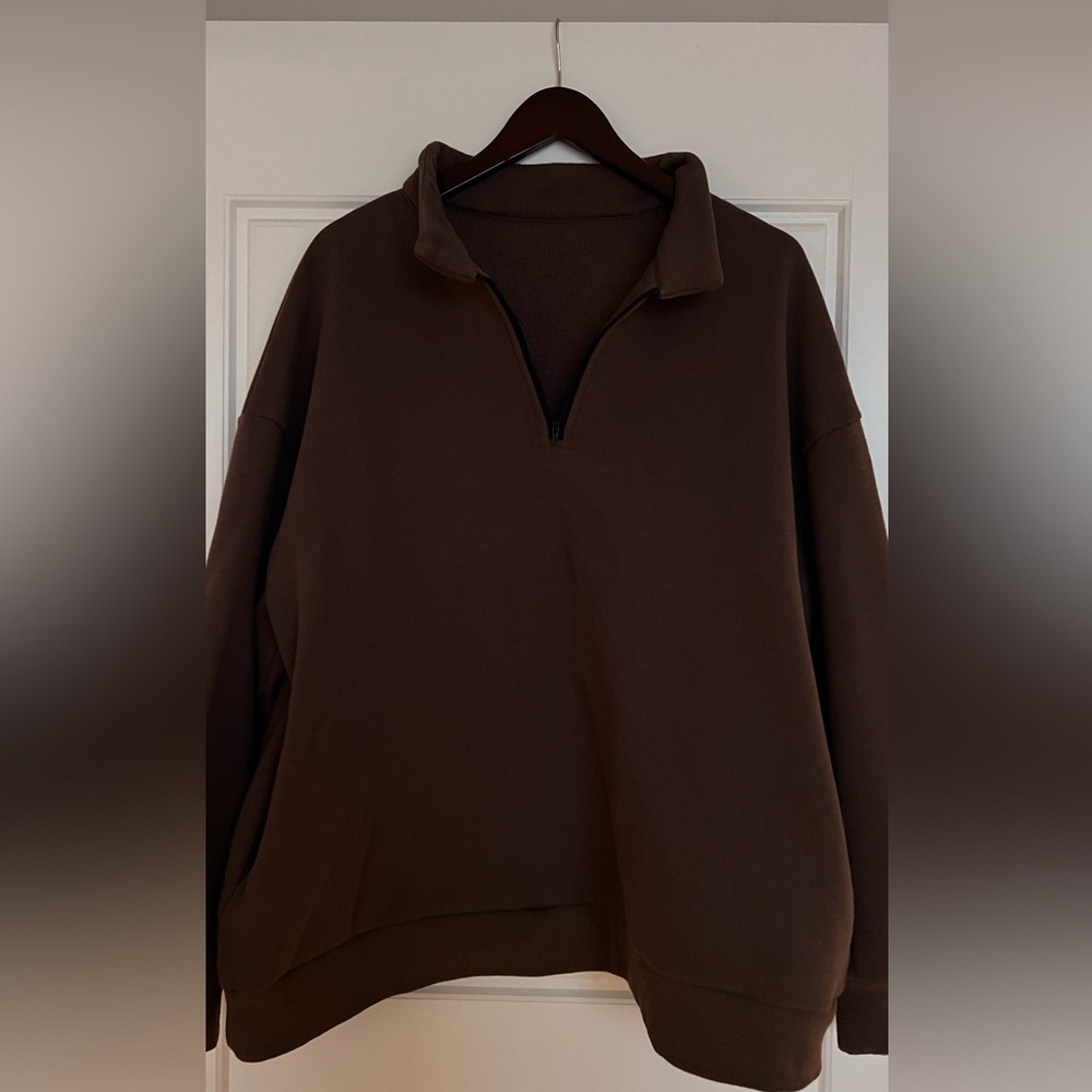 Brown amazon half zip